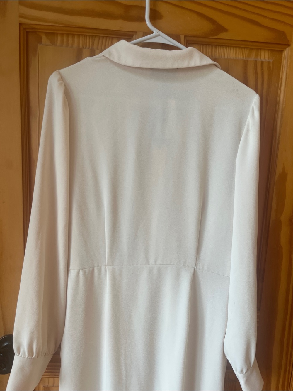 Alexa Admor Cream Long-Sleeve Draped Wrap Dress - Size 10 - Picture 10 of 10